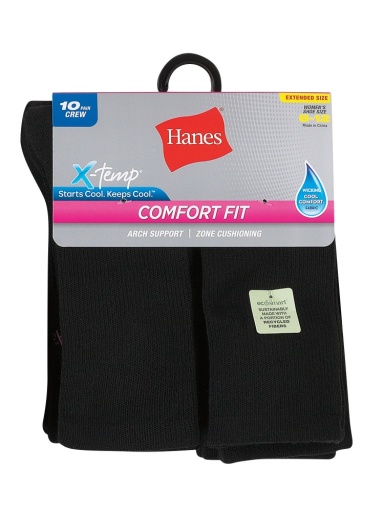 p10 comfort fit crew ext size women Hanes