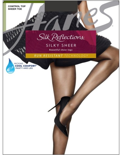 Hanes Silk Reflections Ultra Sheer Toeless Control Top Pantyhose