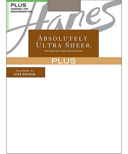 hanes plus absolutely ultra sheer control top reinforced toe pantyhose women Hanes