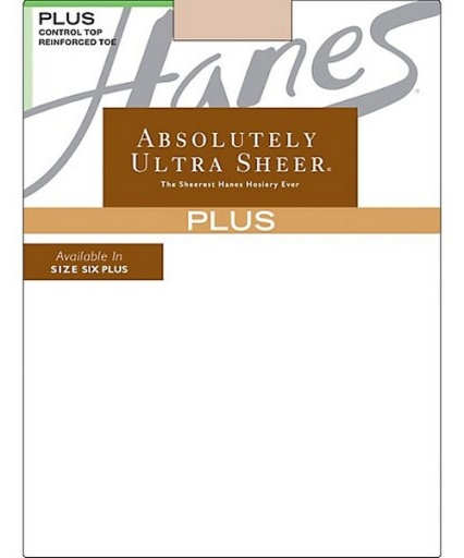 hanes plus absolutely ultra sheer control top reinforced toe pantyhose women Hanes