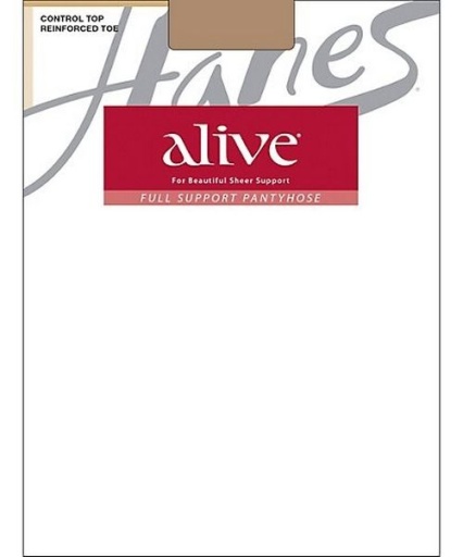 hanes alive full support control top reinforced toe pantyhose women Hanes