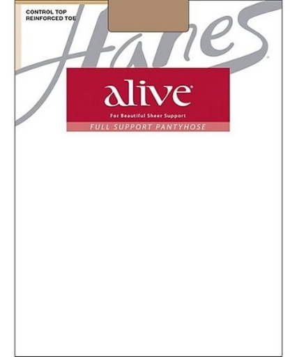 hanes alive full support pantyhose with control top reinforced toe women Hanes