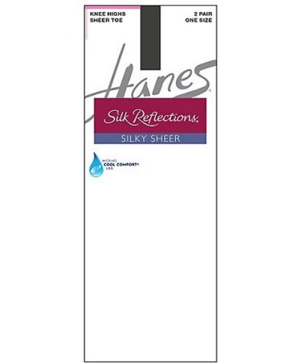 hanes silk reflections silky sheer knee highs 2-pack women Hanes