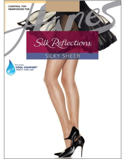 hanes silk reflections control top pantyhose with reinforced toe women Hanes