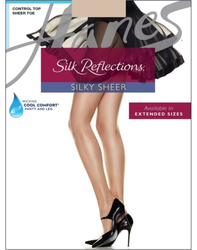 hanes silk reflections control top sheer toe pantyhose women Hanes