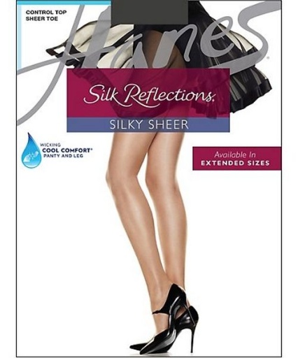 hanes silk reflections control top sheer toe pantyhose women Hanes