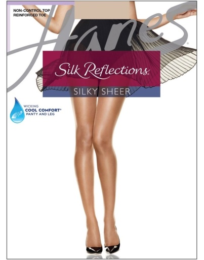 hanes silk reflections reinforced toe pantyhose women Hanes