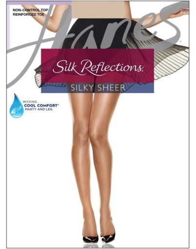 hanes silk reflections pantyhose with reinforced toe women Hanes