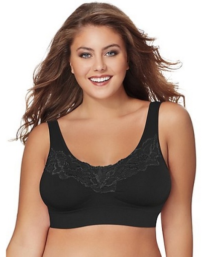 Just My Size Pure Comfort® Wirefree Bra with Lace Trim & Back Close women Just My Size