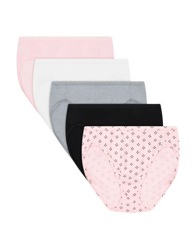 hanes ultimate comfortsoft women's underwear high cut, 5-pack, cotton stretch women hanes