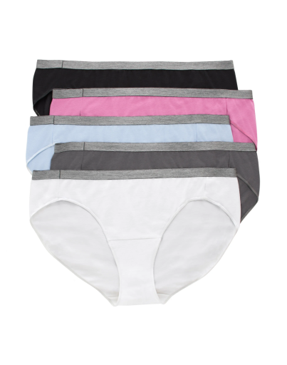 hanes just my size women's stretch cotton bikini underwear 5-pack (plus size) women Hanes