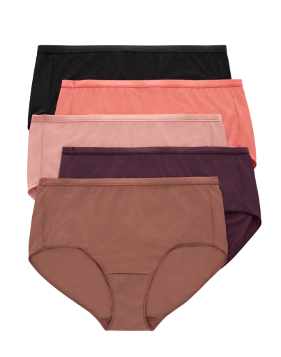 hanes just my size women's breathable mesh brief underwear 5-pack (plus size) women Hanes