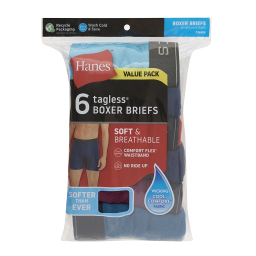 hanes men's boxer brief value pack moisture-wicking cotton assorted solids 6-pack men Hanes