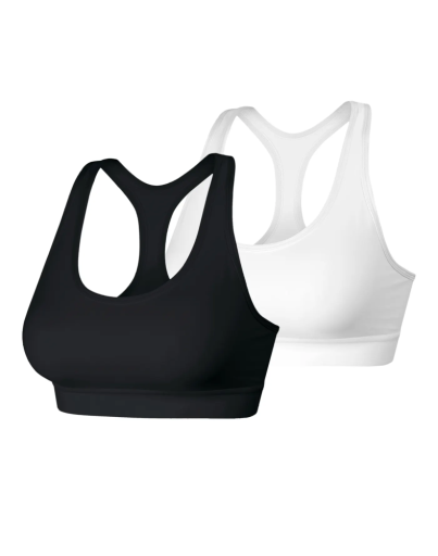 hanes sport women's racerback sports bra with compression, 2-pack women hanes