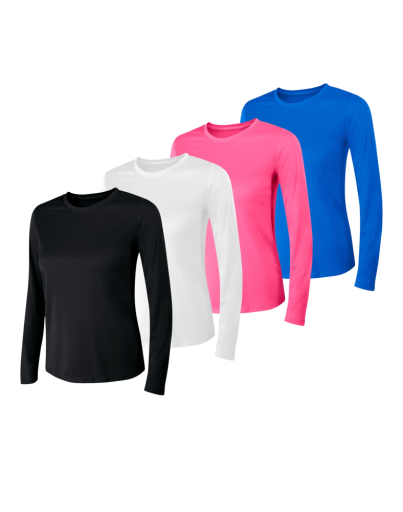 hanes sport cool dri women's performance long sleeve t-shirt 4-pack women Hanes