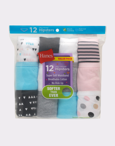hanes girls' tagless hipster underwear 12-pack women Hanes