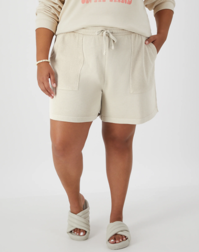 hanes women's garment dyed french terry shorts 5 inches (plus size) women Hanes