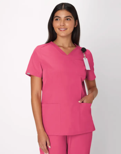hanes comfort fit scrubs women's rib back scrub top women hanes