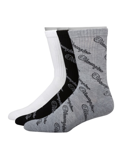 champion men's crew socks script logo, 3-pairs men Champion