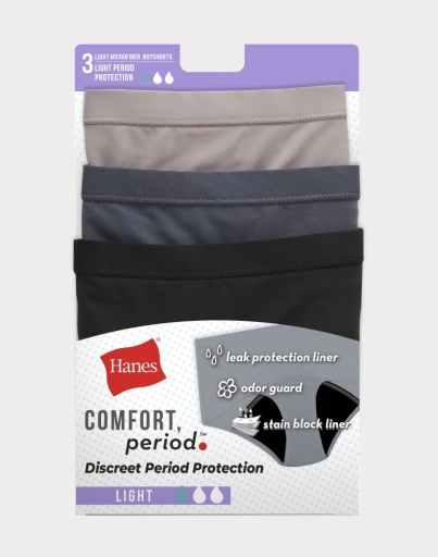 Hanes Comfort, Period. Women's Boyshort Period Underwear