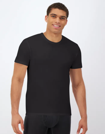 hanes ultimate comfort fit men's crewneck undershirt black 4-pack men hanes