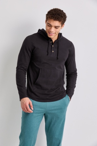hanes m perf triblend ls jrsy hnly hood men Hanes