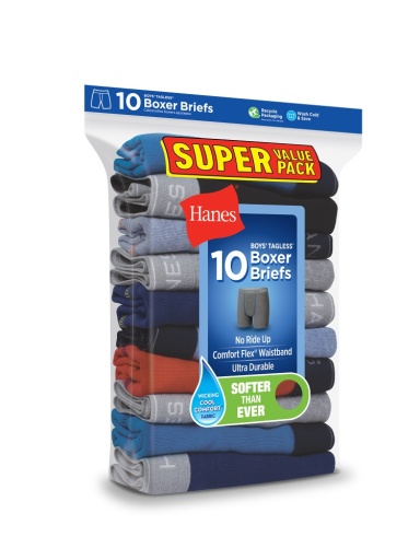 hanes comfort flex boys' boxer brief underwear 10-pack youth Hanes