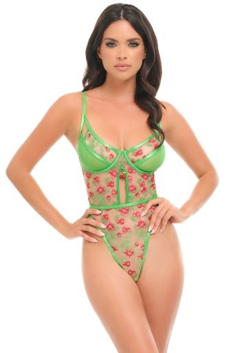 Cheri Underwire Teddy — Cherry Green