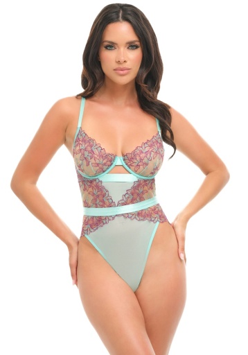 Adaline Underwire Teddy — Lily Pond Green