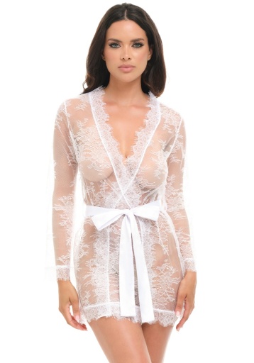 Amore Lace Robe — Bright White