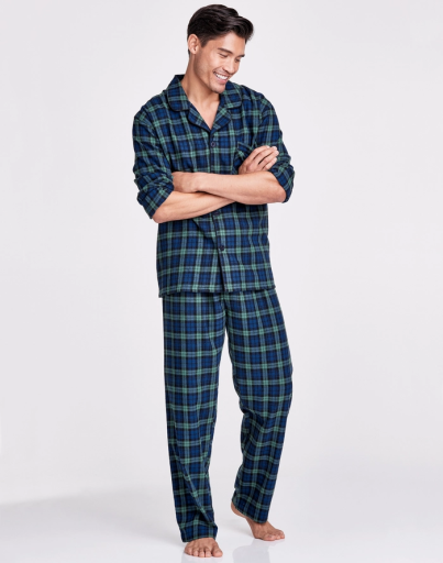 mens jersey flannel sleep set men Hanes