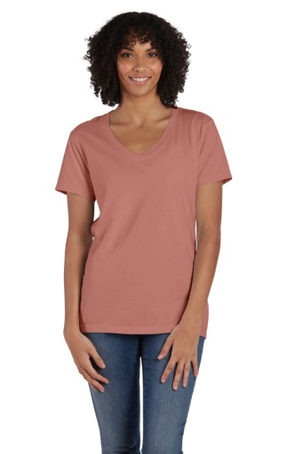 hanes women's garment dyed v-neck t-shirt women Hanes