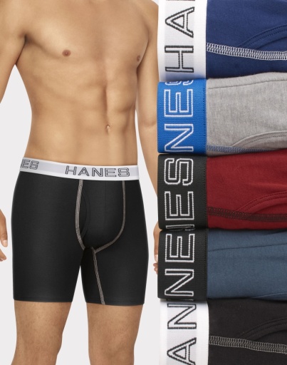 hanes ultimate® stretch men's boxer brief pack, moisture-wicking men Hanes