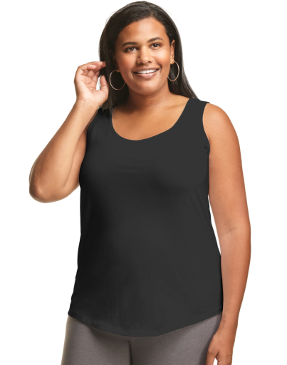 hanes just my size women’s cotton jersey tank shirttail hem (plus size) women Just My Size