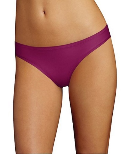 Hanes Women's Microfiber Stretch Thong Underwear, Comfort Flex Fit, 6-Pack