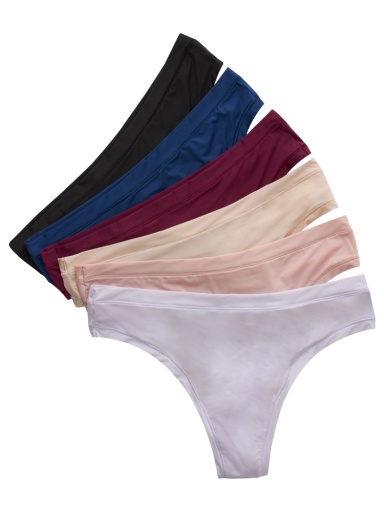 hanes women's super stretch microfiber thong underwear, comfort flex fit, 6-pack women Hanes