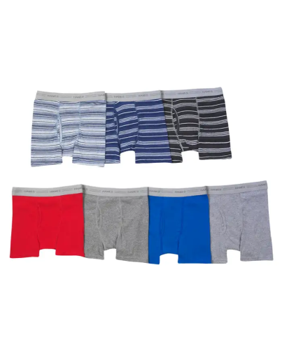 hanes boys' comfortsoft® dyed boxer briefs with comfort flex® waistband 7-pack youth Hanes
