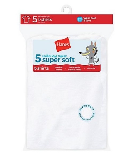 hanes toddler boys' crew undershirt white 5-pack youth Hanes