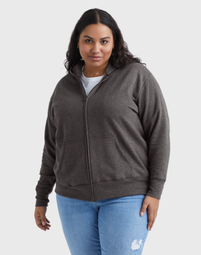 hanes just my size ecosmart women's full-zip fleece hoodie (plus size) women Just My Size