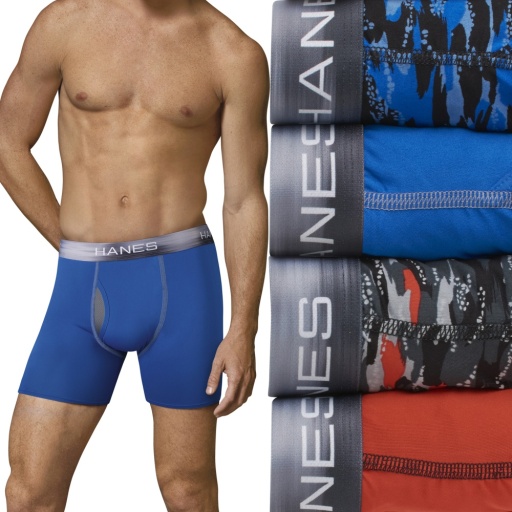hanes ultimate men’s performance boxer brief underwear x-temp assorted 4-pack men Hanes