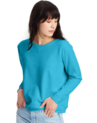 hanes ecosmart women's fleece sweatshirt v-notch women Hanes