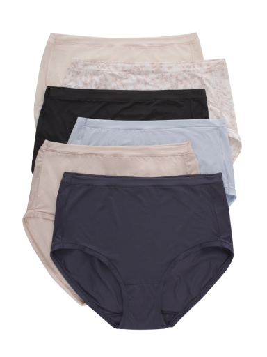 hanes comfort flex fit microfiber stretch modern brief 6-pack women Hanes