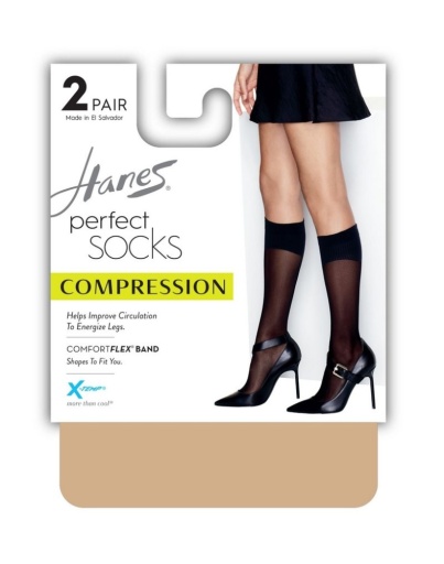 Hanes Perfect Diamond Compression Socks 2-Pack women Hanes