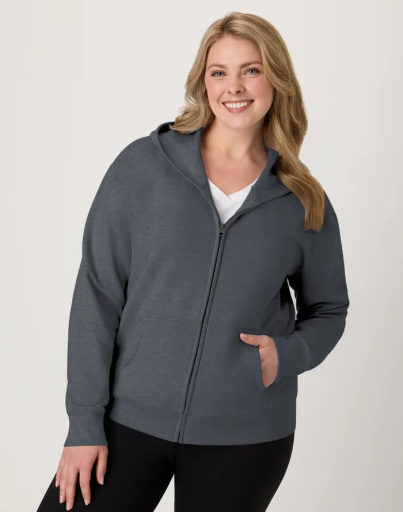 hanes ecosmart women's full-zip fleece hoodie women hanes