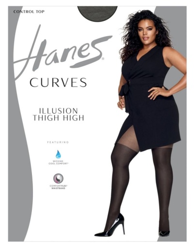 hanes curves illusion thigh highs women Hanes
