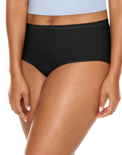 jms fresh & dry leak protection liner all black brief 3-pack women Just My Size