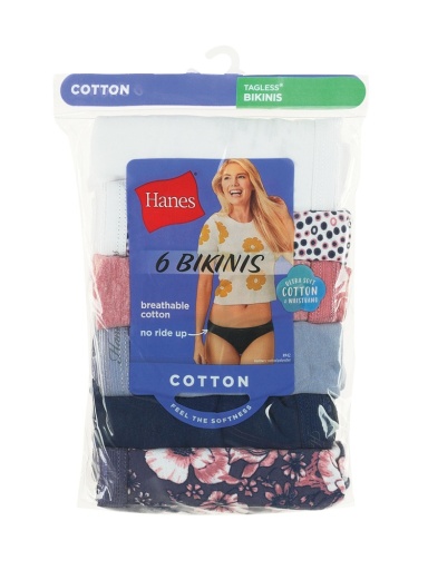 hanes cool comfort women's cotton bikini panties 6-pack women Hanes