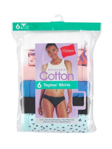 hanes cool comfort women's cotton bikini panties 6-pack women Hanes