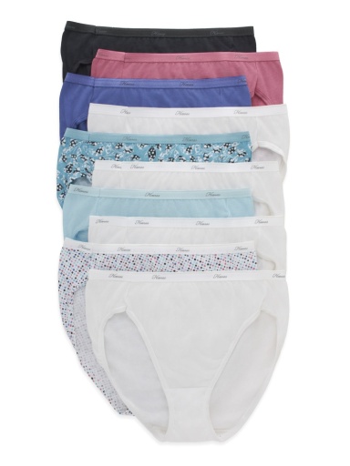 hanes women's breathable hi-cut cotton underwear assorted 10-pack women Hanes