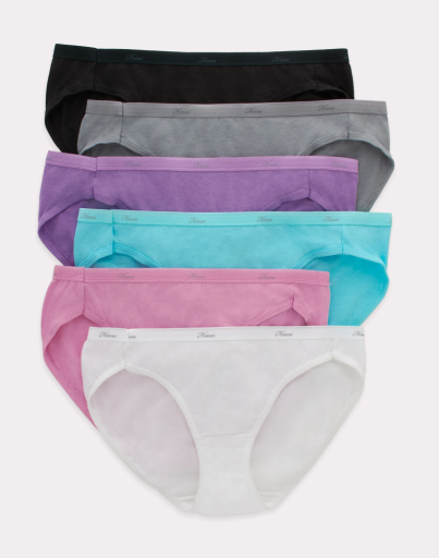 hanes women's cotton bikini underwear cool comfort 6-pack women hanes